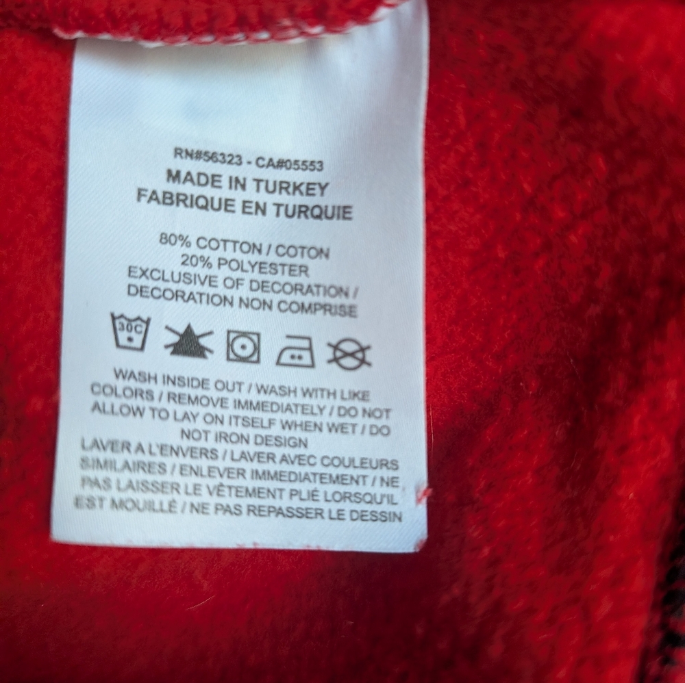 Nike Women's Red Sweatshirt with Gold Sequin Logo - Picture 7 of 7